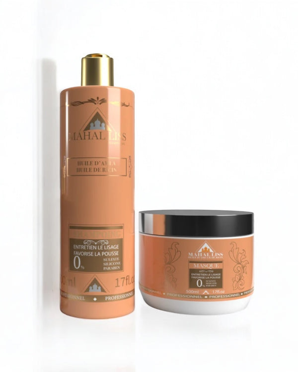 Kit shampoing + masque Amla & Ricin Mahal Liss 2 produits de 500ML