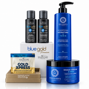 Coffret Lissage Complet Salvatore Blue Gold Premium Taninoplastia + Kera Queen's Kératine & Tanin — Cheveux Fins & Dévitalisés