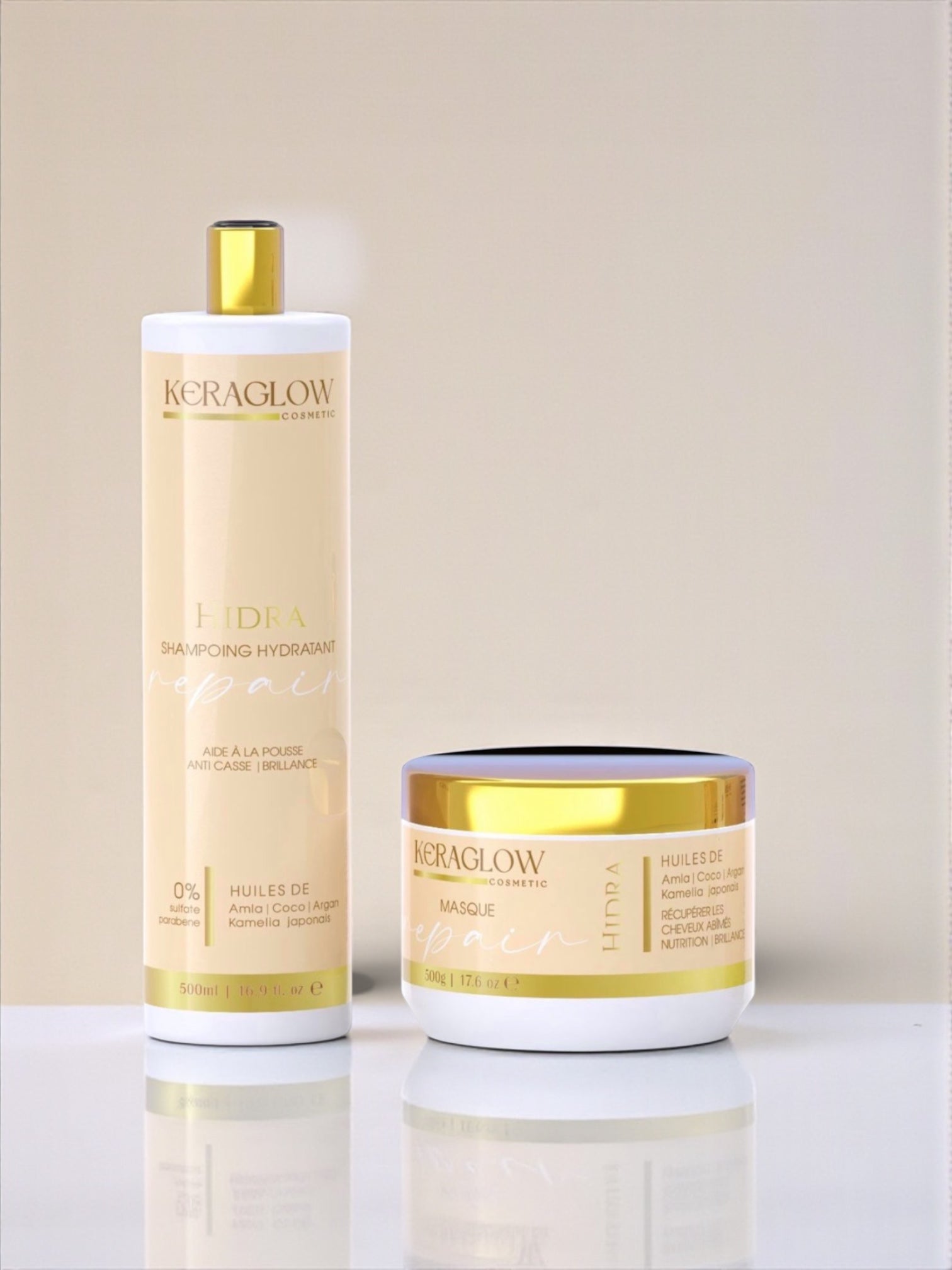 Kit Repair Keraglow – Shampoing & Masque Sans Sulfate | Entretien Lissage