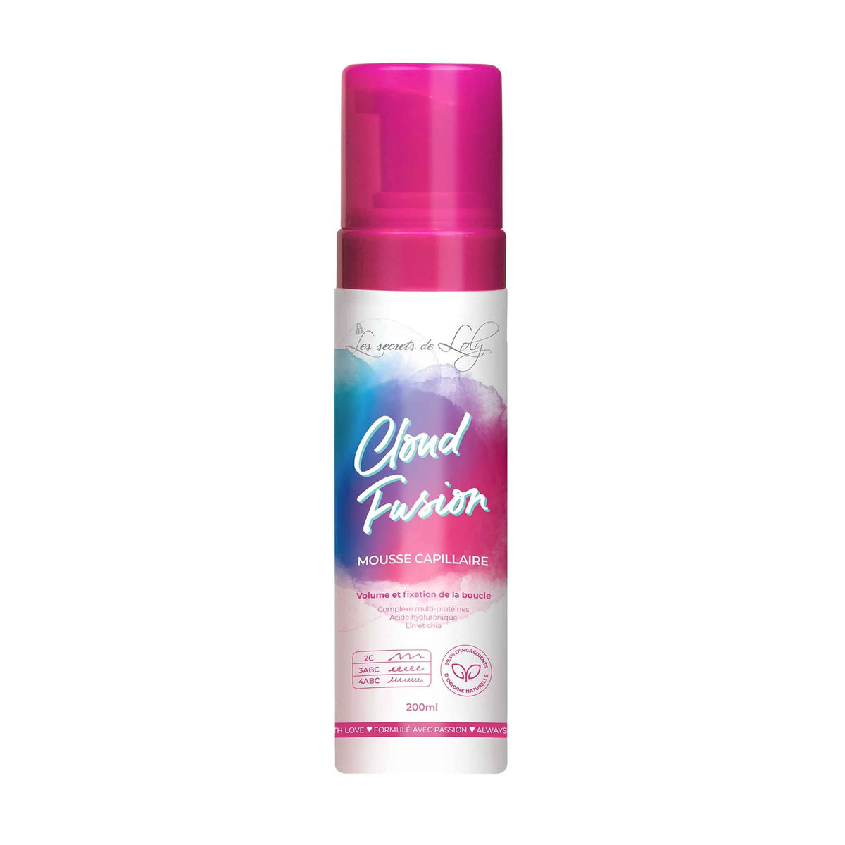 Les Secrets de Loly Cloud Fusion 200ml — Mousse Coiffante Légère Boucles Multi-Textures