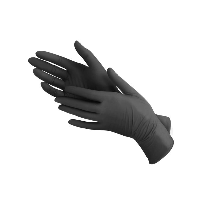 Gants noir jetable nitrile, 3.8 gr, non poudrés noir ou blanc  en455- en374