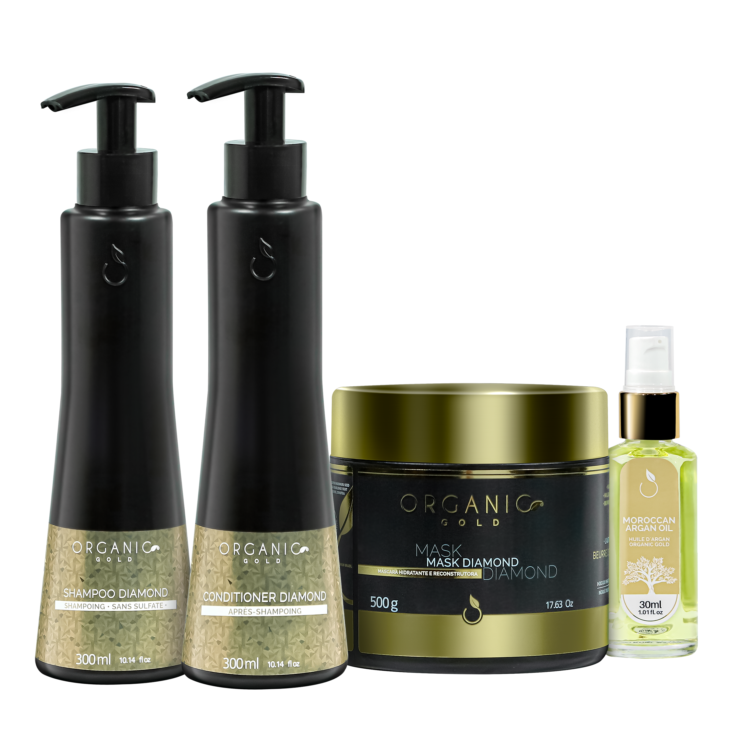 Kit de soins Diamond Organic gold 4 produits