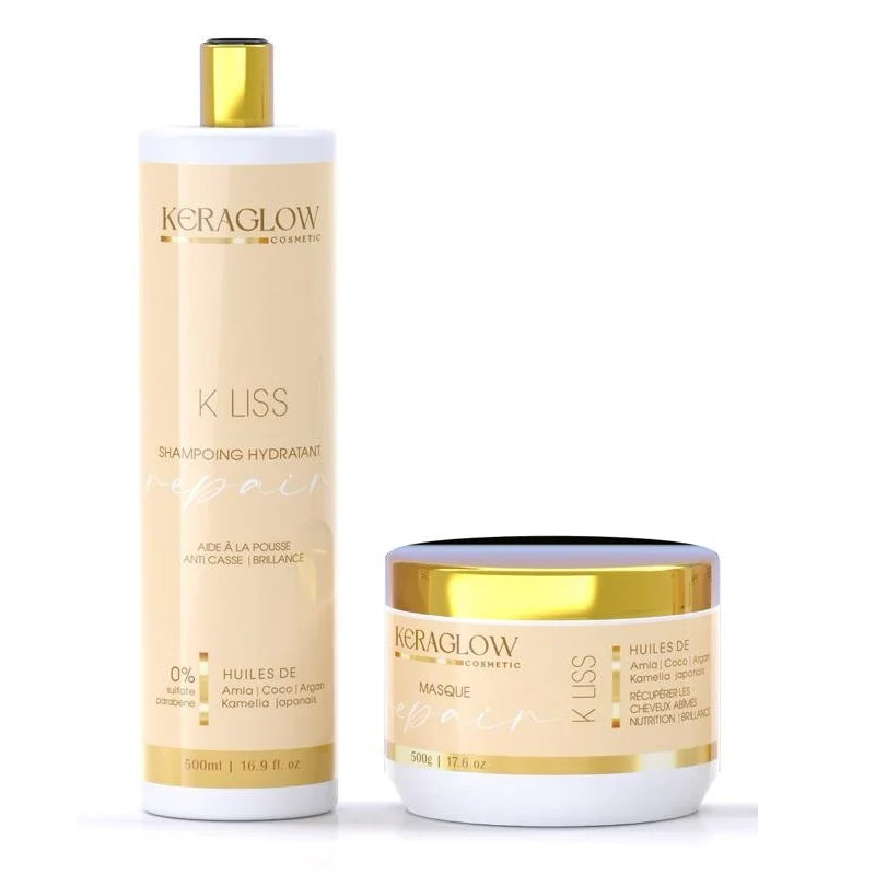 Kit Repair Keraglow – Shampoing & Masque Sans Sulfate | Entretien Lissage