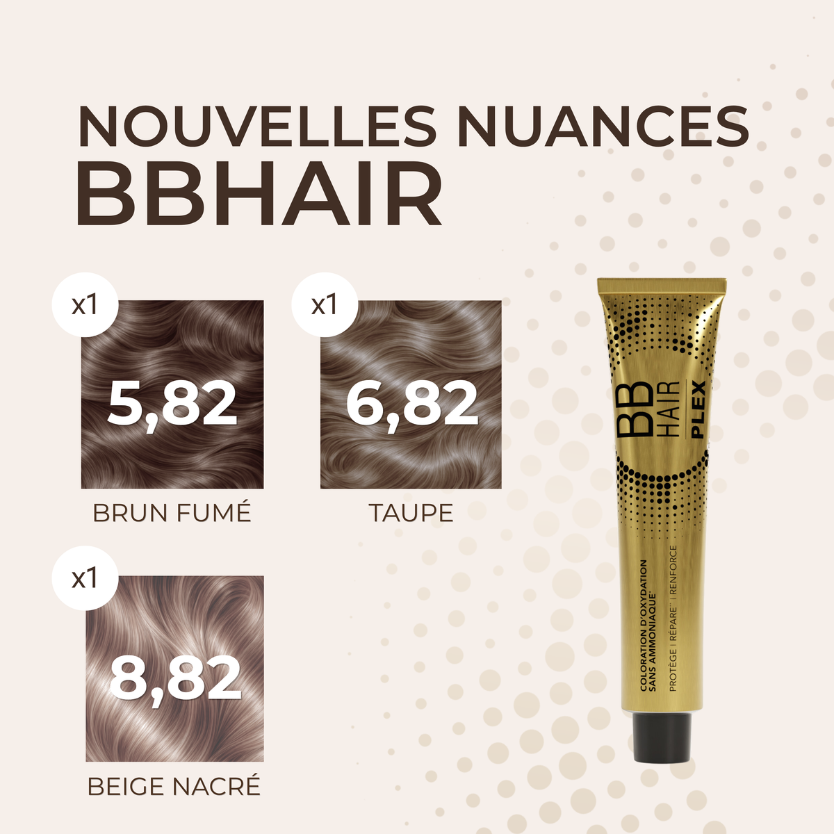 Lot 3 Nuances Coloration Sans Ammoniaque BBHair Plex — Nouvelles Nuances