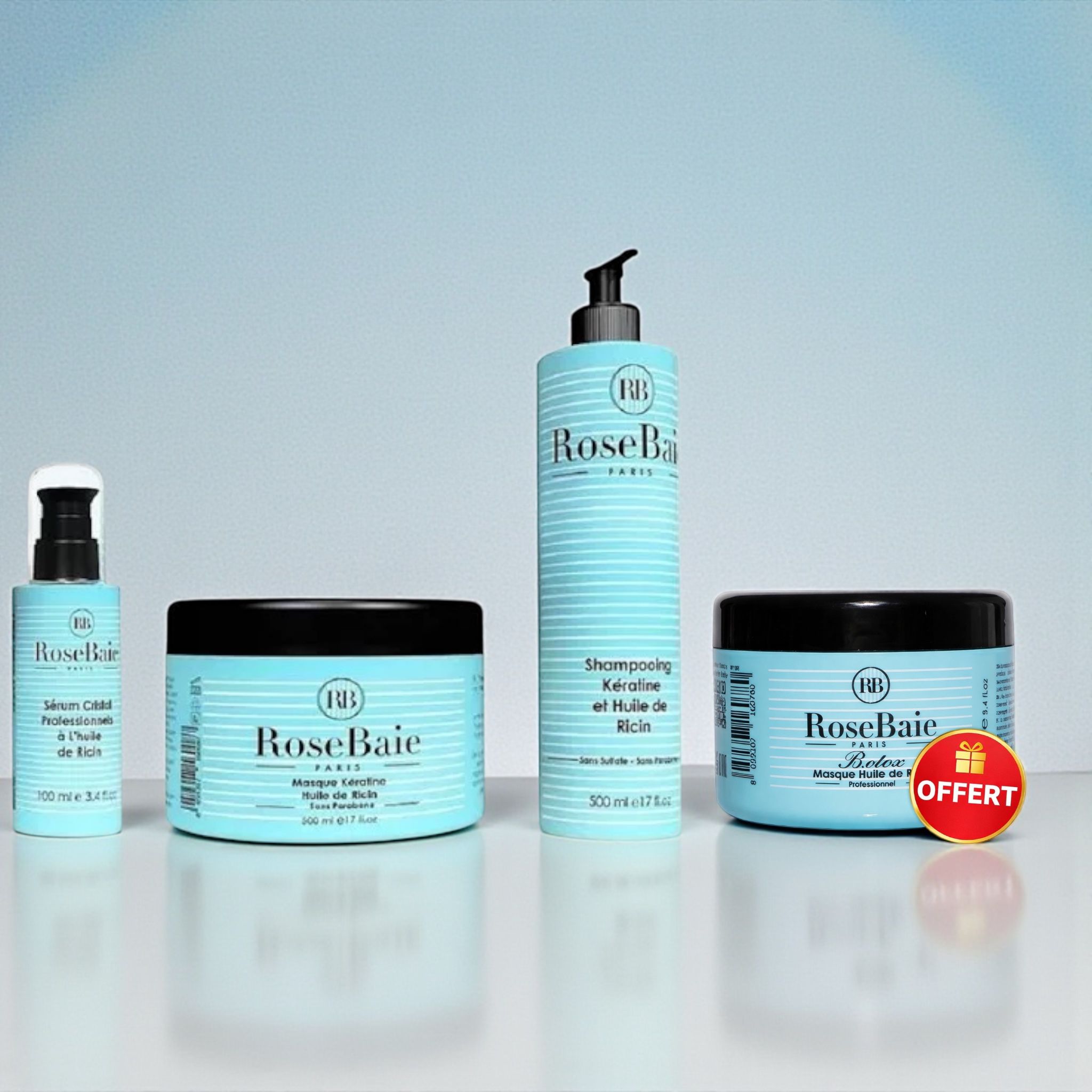 Hagebutten- und Rizinusöl-Set – Feuchtigkeitspflege & Glättungsroutine + GRATIS 250 ml BTX