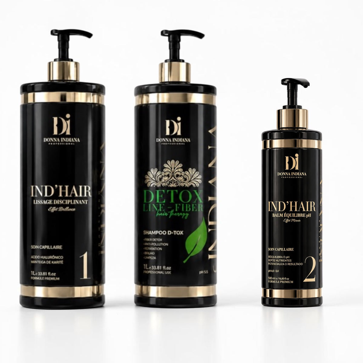 IND'HAIR Donna Indiana Professional — Lissage Indien Populaire Exclusif Étape 1 | 1L Nouvelle Formule Clean