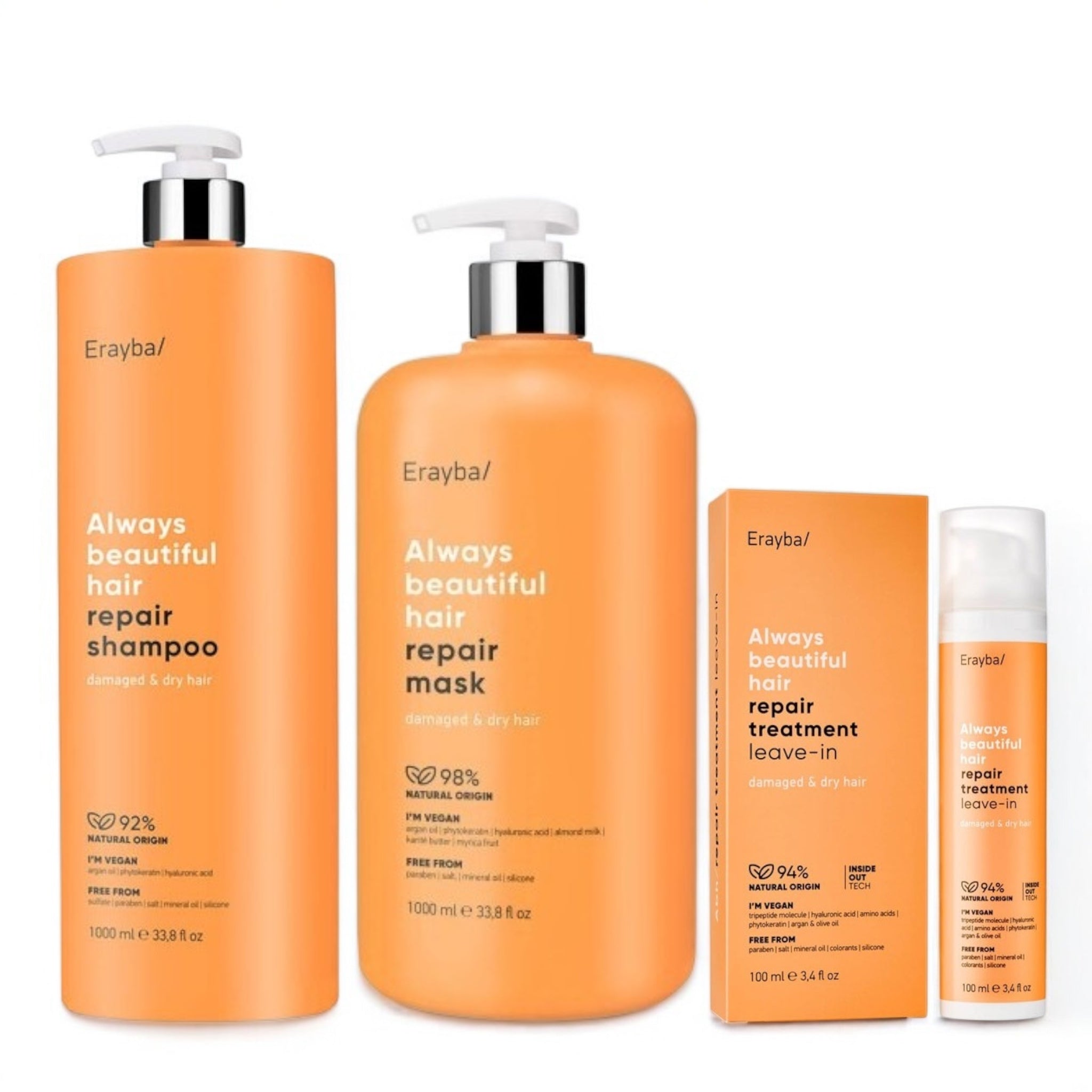 Rituel Réparateur Sans Sulfate – Coffret ABH Erayba - Shampoing + Masque + Soin Sans Rinçage)