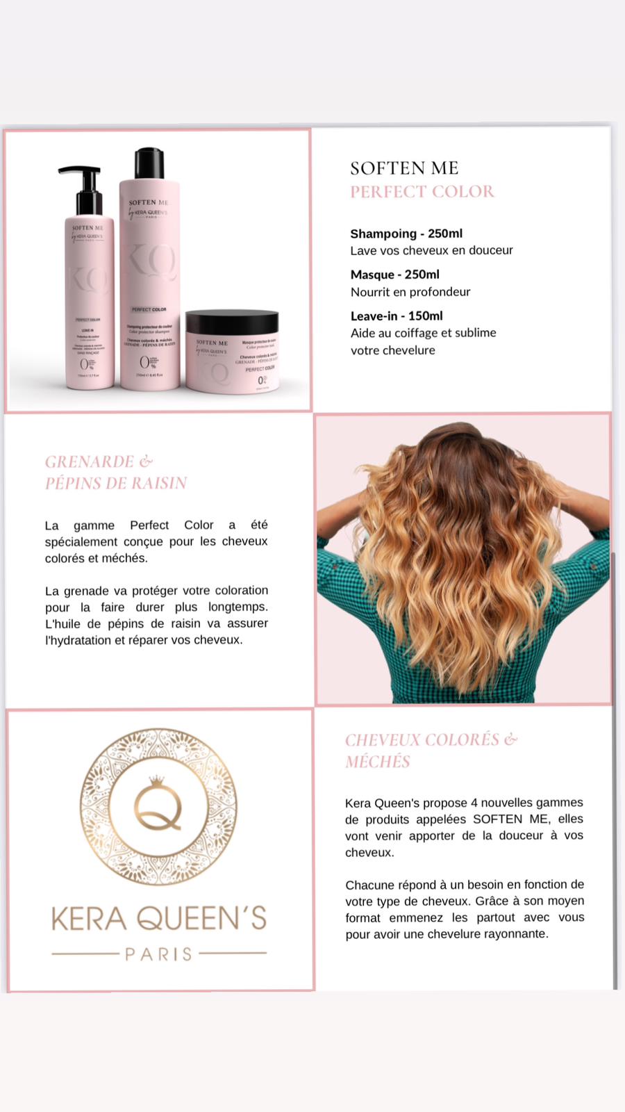 Soin trio - Perfect Couleur - Sans sulfate - sans parabène - Soften Me 3produits