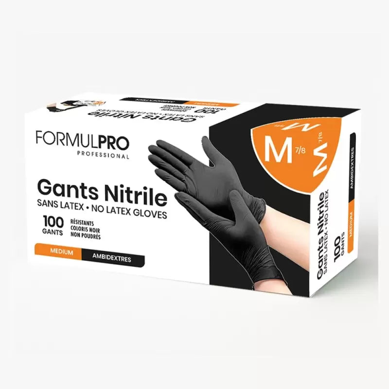 Schwarze Nitrilhandschuhe, Größe M – 100 Stück pro Packung | Strapazierfähig, latexfrei, für den professionellen Einsatz