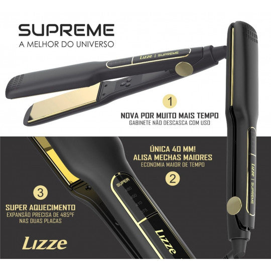 Supreme Titanium Haarglätter 252 °C – 4 cm breit + Lizze Polierset