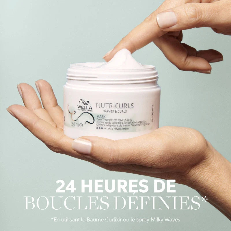 Masque Profond Anti-Frisottis Boucles Ondulations Nutricurls Wella 5