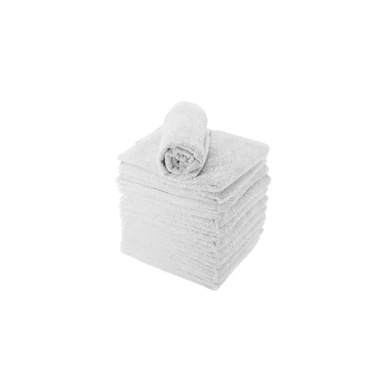 Serviettes Éponge Coton ECO Blanches 50x80cm Lot de 12 Academy