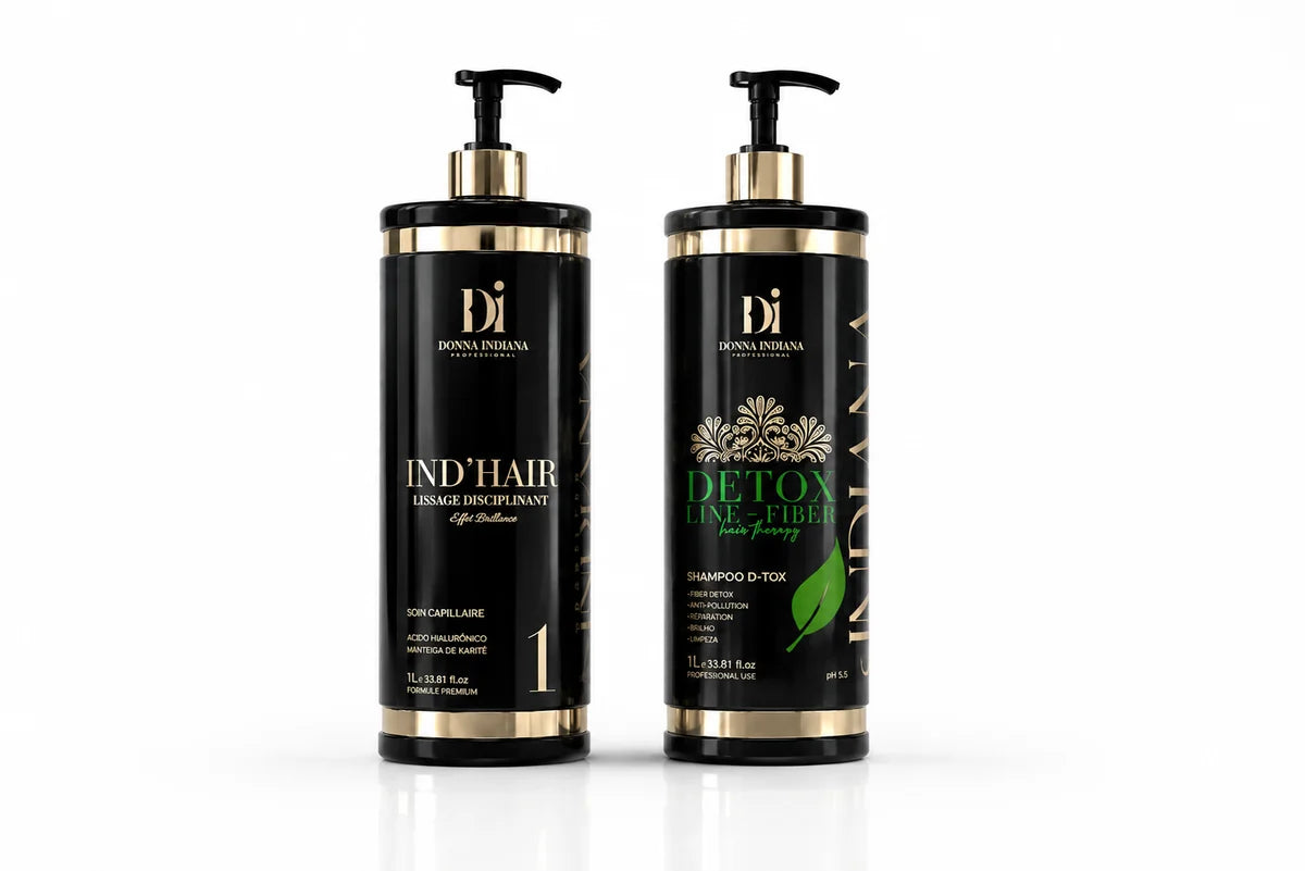 IND'HAIR Donna Indiana Professional — Lissage Indien Populaire Exclusif Étape 1 | 1L Nouvelle Formule Clean