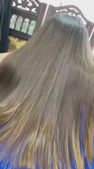 Charger la vidéo : Lissage Tanin ®KERAGLOW tanino gloss Guaraná proteine de soie 1L