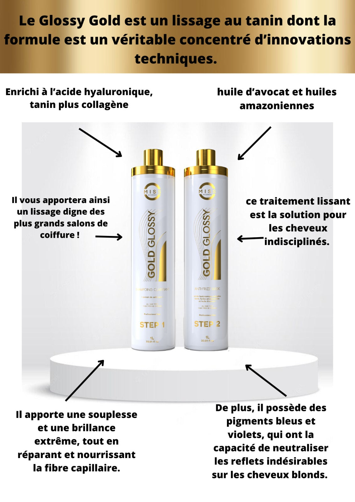 Lissage tanin Glossy Gold haut de gamme nouvelle formule