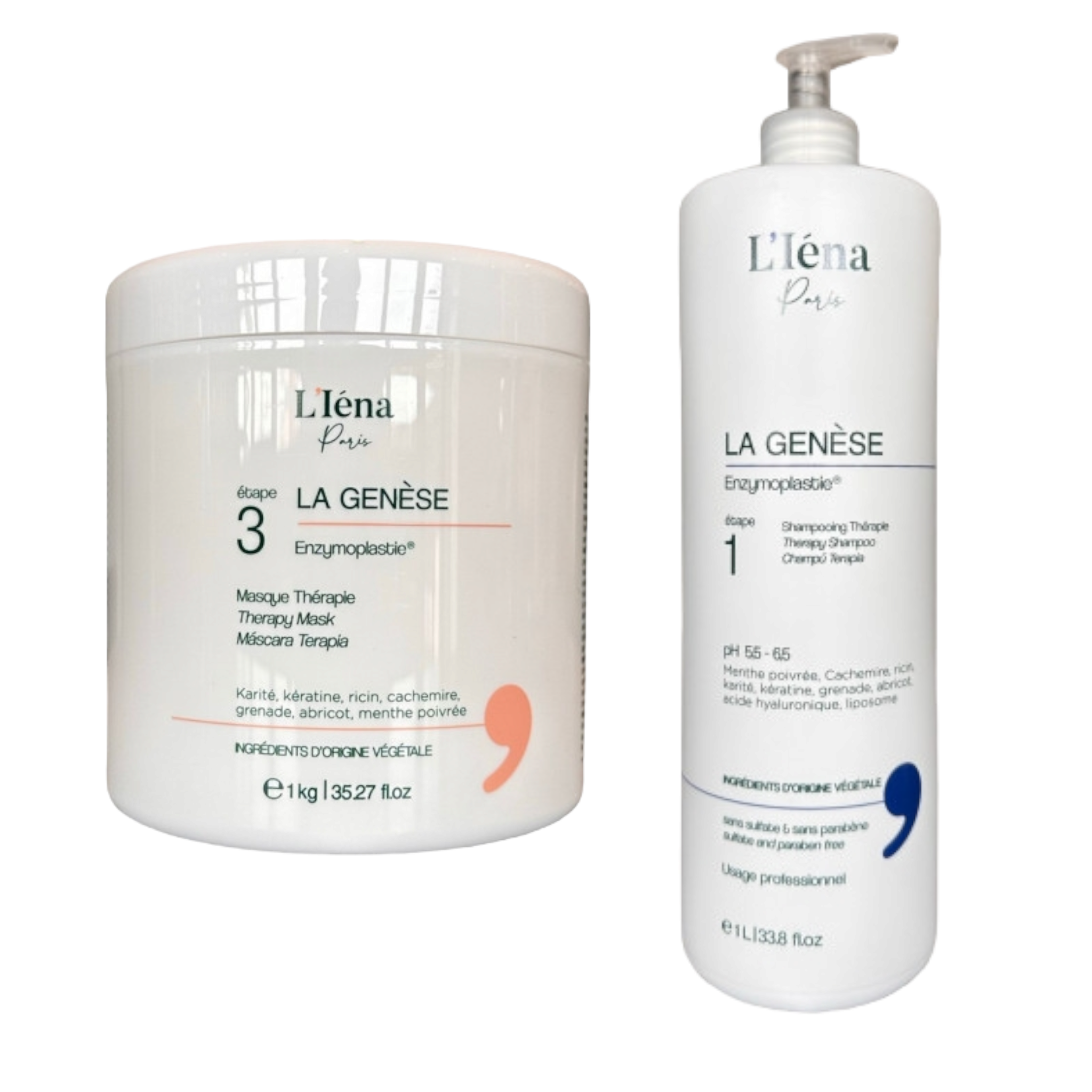 La Genèse L'Iéna Paris Pflege-Shampoo-Maske, sulfat-/parabenfrei, 2 x 1 l