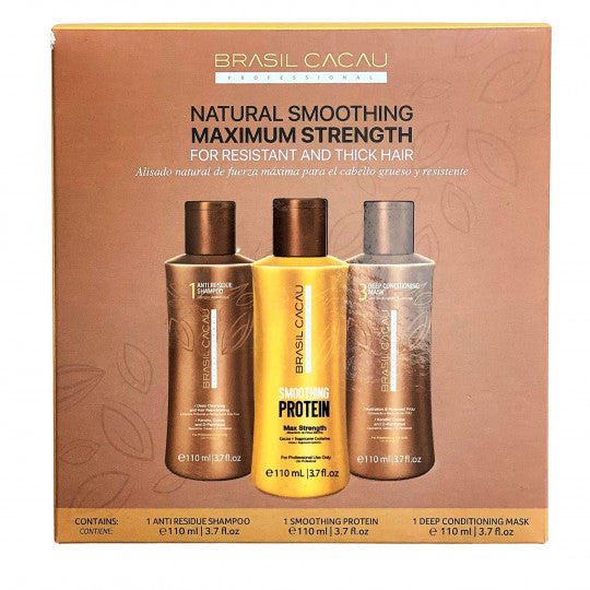 Kit lissage brésilien Smoothing Protein Brasil Cacau Cadiveu 3x110 ml